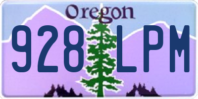 OR license plate 928LPM