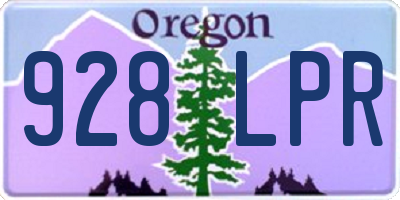 OR license plate 928LPR