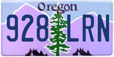 OR license plate 928LRN