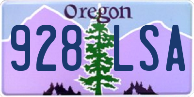 OR license plate 928LSA