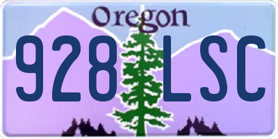 OR license plate 928LSC