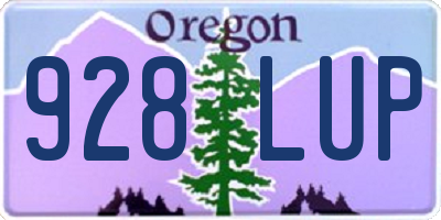OR license plate 928LUP