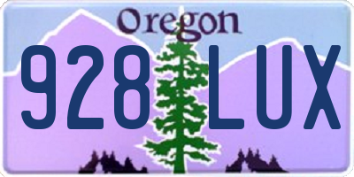 OR license plate 928LUX