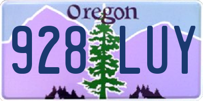 OR license plate 928LUY