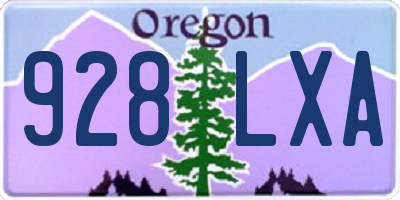 OR license plate 928LXA