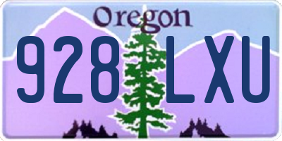 OR license plate 928LXU