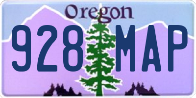 OR license plate 928MAP