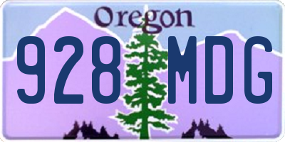 OR license plate 928MDG