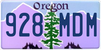 OR license plate 928MDM