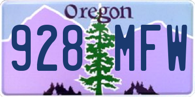 OR license plate 928MFW