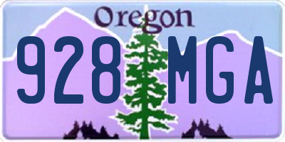 OR license plate 928MGA