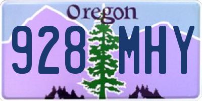 OR license plate 928MHY