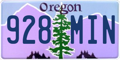 OR license plate 928MIN