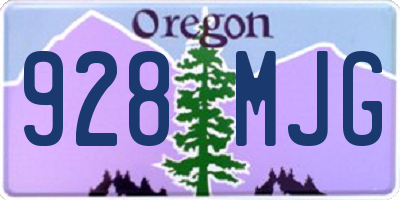 OR license plate 928MJG