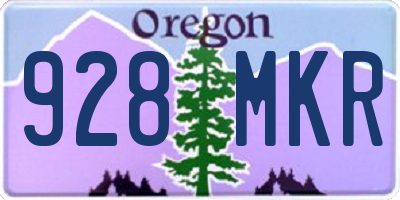 OR license plate 928MKR