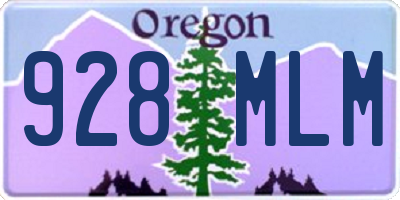OR license plate 928MLM