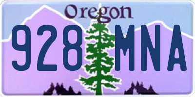 OR license plate 928MNA