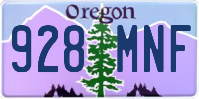 OR license plate 928MNF