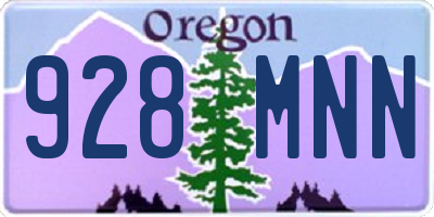 OR license plate 928MNN