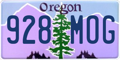 OR license plate 928MOG