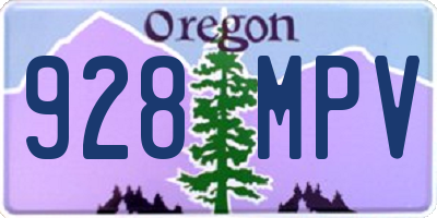 OR license plate 928MPV
