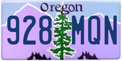 OR license plate 928MQN