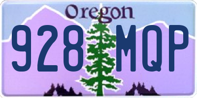 OR license plate 928MQP