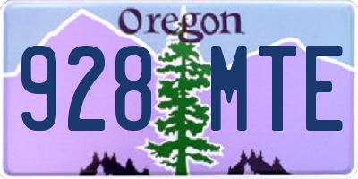 OR license plate 928MTE