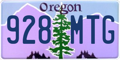 OR license plate 928MTG