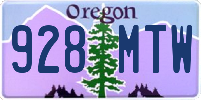 OR license plate 928MTW
