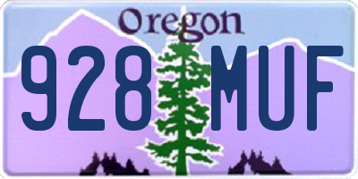 OR license plate 928MUF