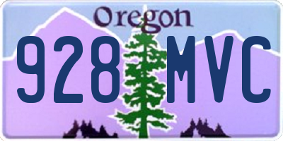 OR license plate 928MVC