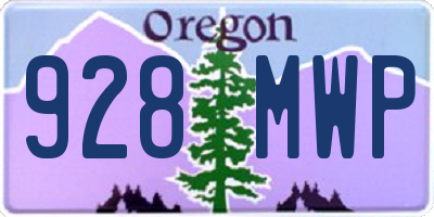 OR license plate 928MWP