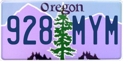 OR license plate 928MYM