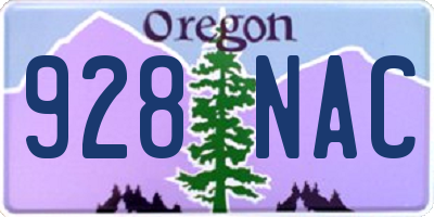 OR license plate 928NAC