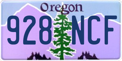 OR license plate 928NCF