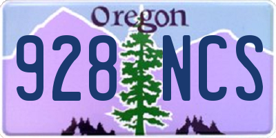 OR license plate 928NCS