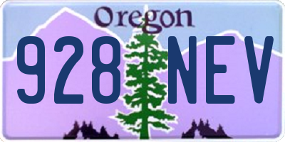 OR license plate 928NEV
