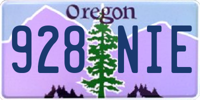OR license plate 928NIE