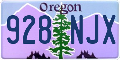 OR license plate 928NJX