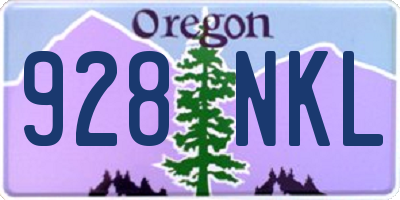 OR license plate 928NKL