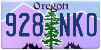 OR license plate 928NKO