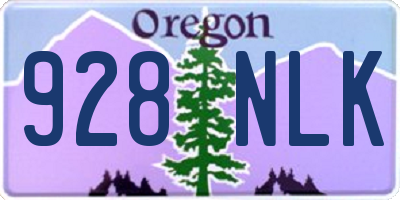 OR license plate 928NLK