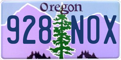OR license plate 928NOX