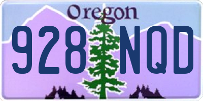 OR license plate 928NQD