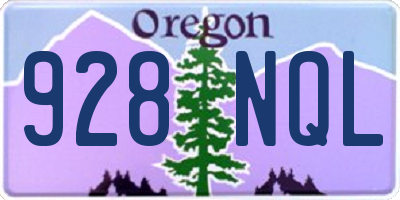 OR license plate 928NQL