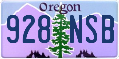 OR license plate 928NSB