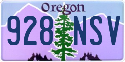 OR license plate 928NSV