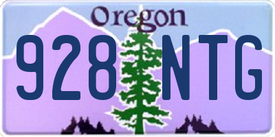 OR license plate 928NTG