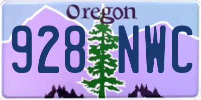 OR license plate 928NWC